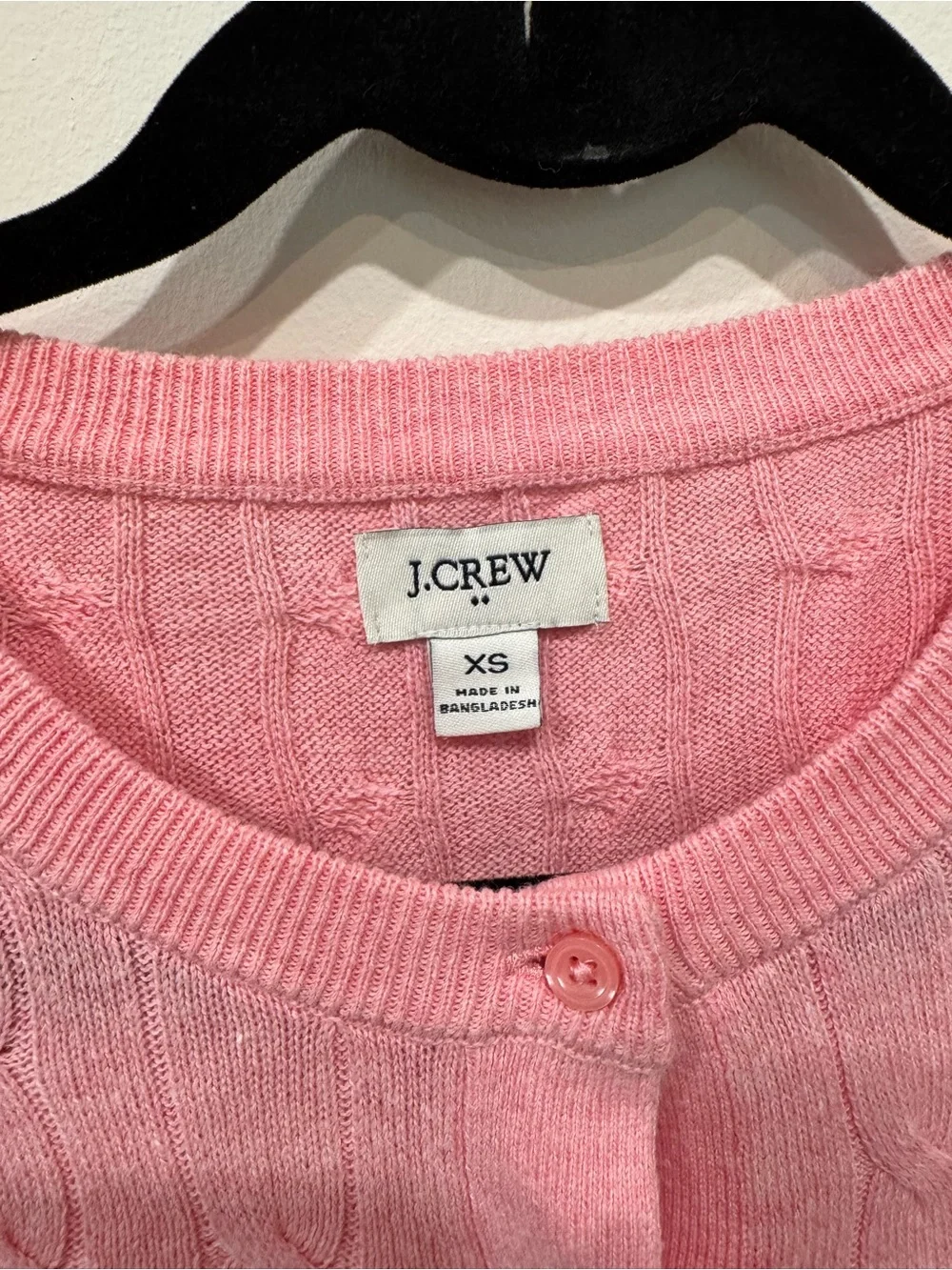 J. Crew Pink Cable Knit Cotton-Blend Cardigan